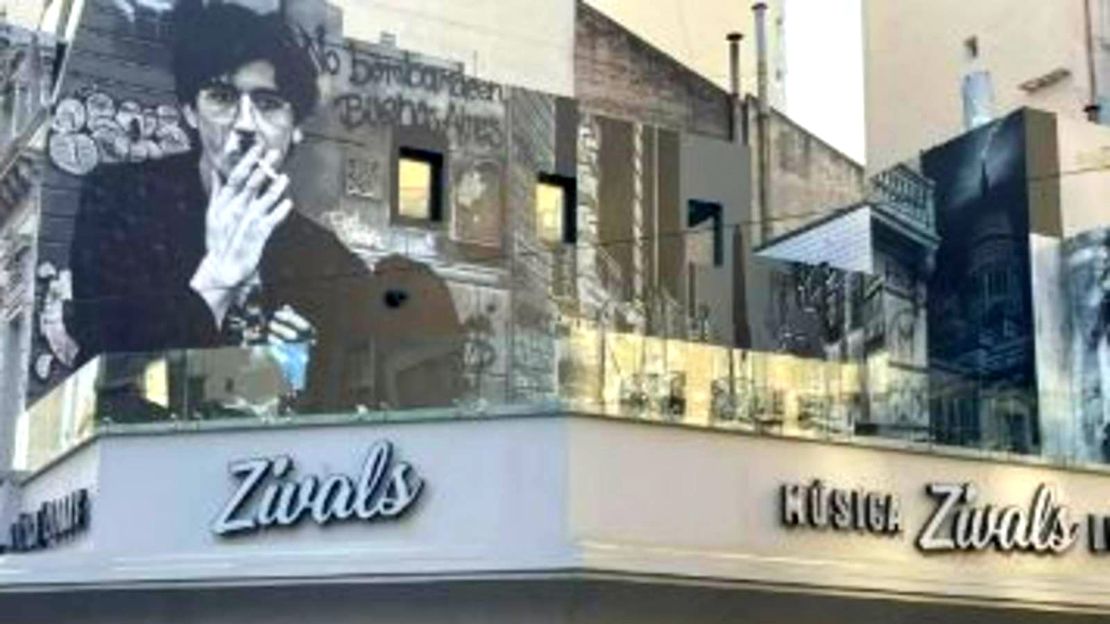 Zivals: la fachada de la librería y disquería en Corrientes y Callao